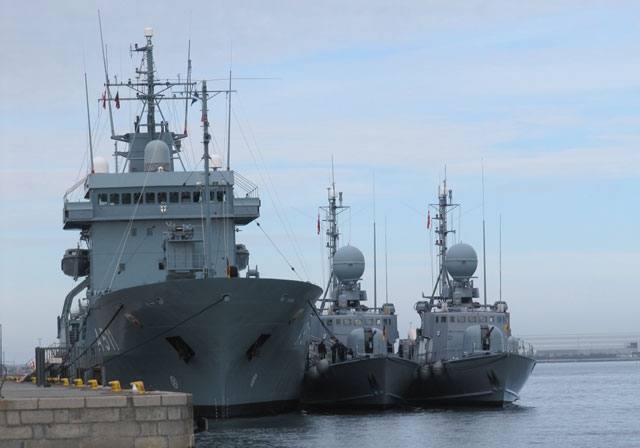 Tender Elbe und Schnellboote Hermelin und Frettchen