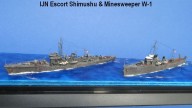 Geleitschiff Shimushu und Minensucher W-1 (1/700)