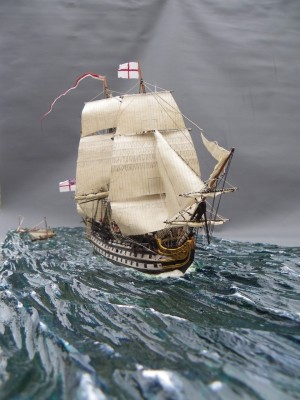 HMS Neptune schleppt HMS Victory (1/288)