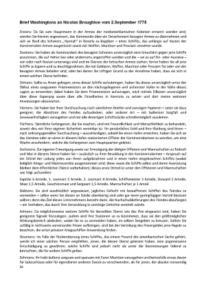Brief von George Washington an Nicolas Broughton (deutsch)