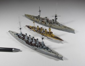 Panzerkreuzer SMS Scharnhorst, Geschützter Kreuzer SMS Vineta und Panzerkreuzer SMS Blücher (1/700)