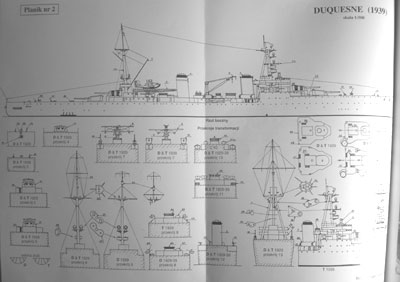 Duquesne Pläne 1939 plus Querschnitte/Decksansichten von 1929