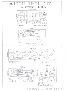 Karavella La Pinta Übersicht Holzteile