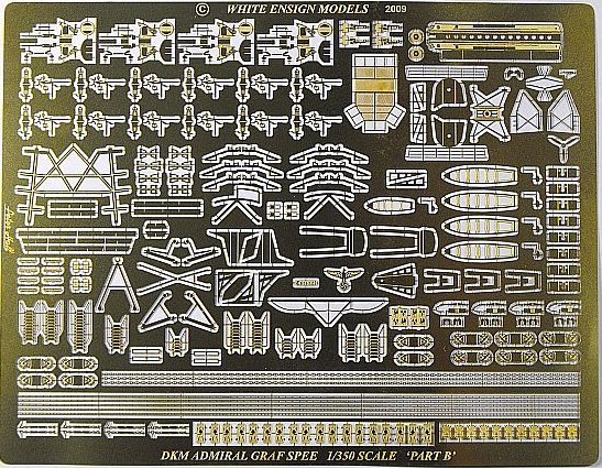 White Ensign Models: Ätzteileset für DKM Panzerschiff Admrial Graf Spee 1/350